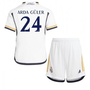 Real Madrid Arda Guler #24 Hemmaställ Barn 2023-24 Kortärmad (+ Korta byxor)